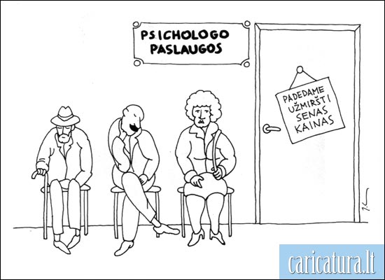 Karikatra Psichologo paslaugos, Services of Psychologists caricature, Jonas Lenkutis, karikatros, caricaturas, cartoon, caricatura.lt