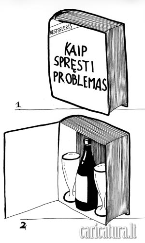 Karikatra Problem nra, No Problem caricature, Jonas Lenkutis, karikatros, caricaturas, cartoon, caricatura.lt