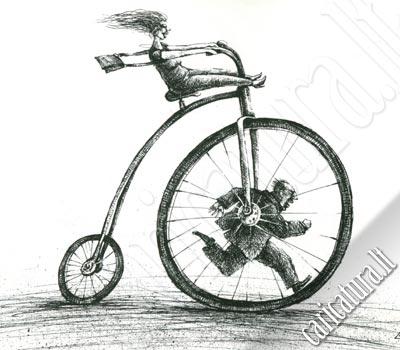 Karikatra Dviratis, Bicycle caricature, Linas Deltuva, karikatros, caricaturas, cartoon, karikaturen, karikaturi, caricatura.lt